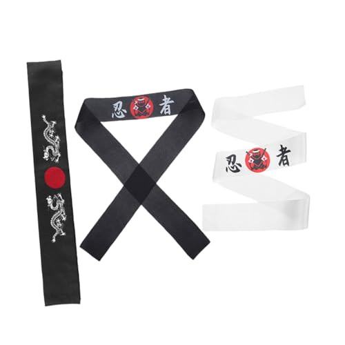 NAMOARLY 3 Stück Japanische Ninja Stirnbänder für Kostüme Sport und Kochen Authentischer Look für Kampfkunst Enthusiasten und Familienevents NAMOARLY 3 Stück Japanische Ninja Stirnbänder für Kostüme Sport und Kochen Authentischer Look für Kampfkunst Enthusiasten und Familienevents von NAMOARLY