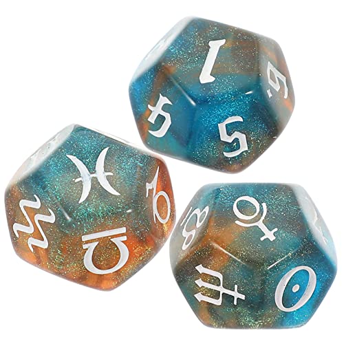 NAMOARLY 3er-Pack Mehrseitige Tarotwürfel Acryl-wahrsagewürfel Für Partys Spiele von NAMOARLY