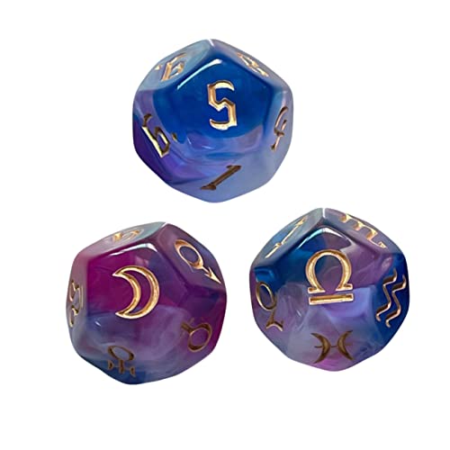 NAMOARLY 3 Stück Konstellationswürfel polyedrische Würfel Dragons Tischbrettspiel Würfel Konstellationszahlenwürfel Würfelspiel polyedrische Zahlenwürfel mehrseitige Würfel Acryl von NAMOARLY