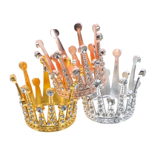 NAMOARLY 3 Stück Mini Krone Tortenaufsätze Teiliges aus Legierung mit Strass für Kuchen Dekorationen Eleganter Torten Topper für Hochzeiten Geburtstagsfeiern und Besondere Anlässe Gold von NAMOARLY