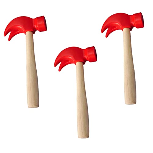 NAMOARLY 3 Stücke simulierter Kleiner Holzhammer Hämmer -Rasenmäher Hammer kinderbeschäftigung Toy Simulationshammer- Simulationshammerspielzeug hölzern rot von NAMOARLY