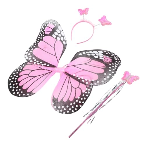 NAMOARLY 3 Teiliges Set Feen Kostü Zubehör Schmetterlingsflügel Zauberstab Und Haarreif Für ädchen Ideal Für Cosplay Geburtstagsfeiern Und Rollenspiele Pink NAMOARLY 3 Teiliges Set Feen Kostü Zubehör Schmetterlingsflügel Zauberstab Und Haarreif Für ädchen Ideal Für Cosplay Geburtstagsfeiern Und Rollenspiele Pink von NAMOARLY