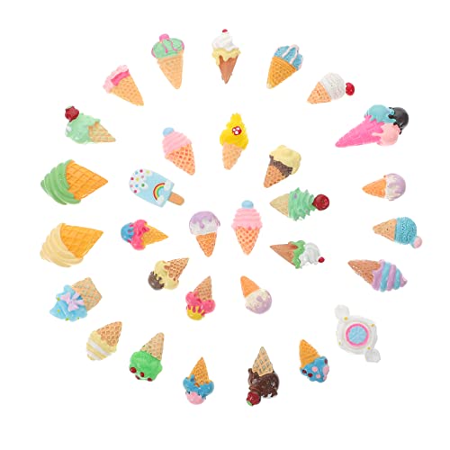 NAMOARLY 30stücke Eiscreme Harz Flatback Charms Für Bastelprojekte Scrapbooking Handyhüllen Und Schmuckherstellung Kreative Bastelzubehör Für Erwachsene von NAMOARLY
