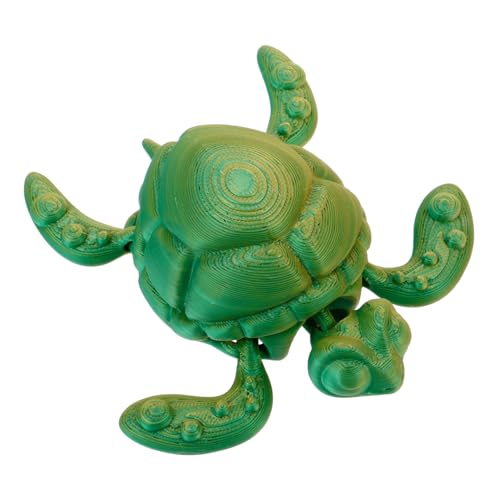 NAMOARLY 3D -Druckschildkrötenmodell klein Dekorate Meeresschildkröten-Statue Meeresschildkröte aus Plastik Schildkrötenstatuen für den Garten gefälschte Schildkrötenfiguren Tiermodell Grün von NAMOARLY