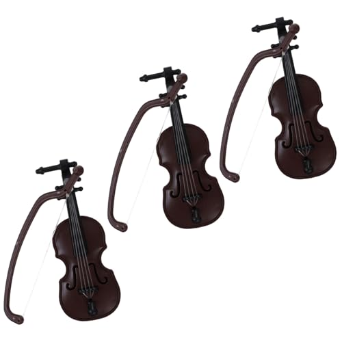 NAMOARLY 3st Mini-instrumentenschmuck Musikinstrumentenmodell Geigenmodell Haushaltsgerätemodell Fingergeige Geigenstatue Dekor Für Musikinstrumente Kleine Geige Miniatur Plastik Violine von NAMOARLY
