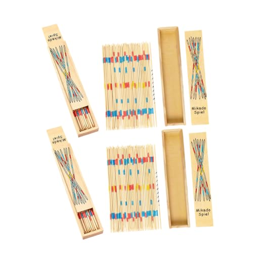 NAMOARLY 4 Boxen Teiliges Holz Pick up Sticks Spiel Lernspielzeug Motorischen Fähigkeiten Hand Auge koordination und Problemlösung Bunt Verpackt für Drinnen und Draußen von NAMOARLY