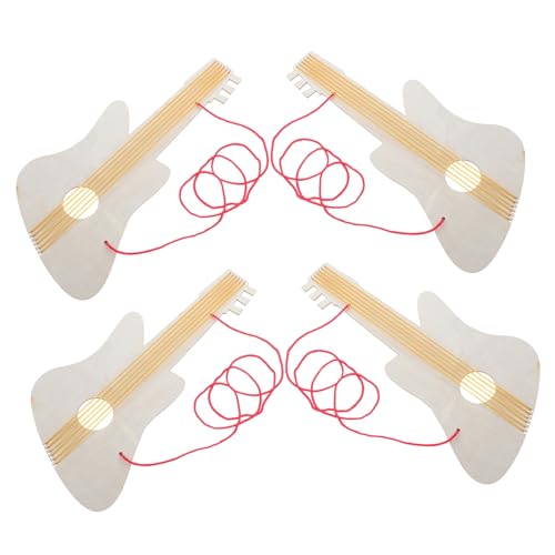 NAMOARLY 4 Sets Unvollendete Hölzerne Gitarre DIY Craft Kit DIY Malerei Gitarre Leere Holzgitarre Leere Holzgitarre Unbemalte Holzgitarre von NAMOARLY