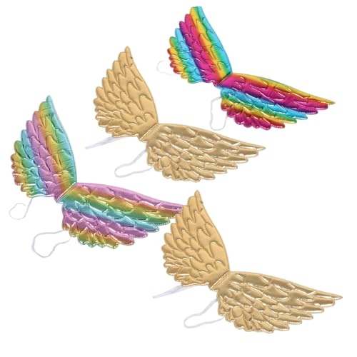 NAMOARLY 4stücke Mädchen Flügel Kostüm Für Performance Cosplay Hochwertigem Für Partys Festivals Maskeraden Und Bühnenaufführungen Gold Bunten Farben NAMOARLY 4stücke Mädchen Flügel Kostüm Für Performance Cosplay Hochwertigem Für Partys Festivals Maskeraden Und Bühnenaufführungen Gold Bunten Farben von NAMOARLY