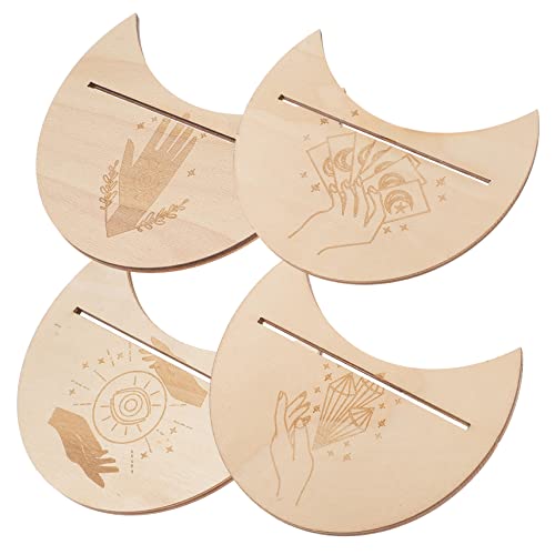 NAMOARLY 4 Stück Holz Tarot Kartenständer Mondform Tarot Kartenhalter Zubehör für Wahrsagung und Meditation Einzigartiges Design aus Natürlichem Holz Gefertigt NAMOARLY 4 Stück Holz Tarot Kartenständer Mondform Tarot Kartenhalter Zubehör für Wahrsagung und Meditation Einzigartiges Design aus Natürlichem Holz Gefertigt von NAMOARLY