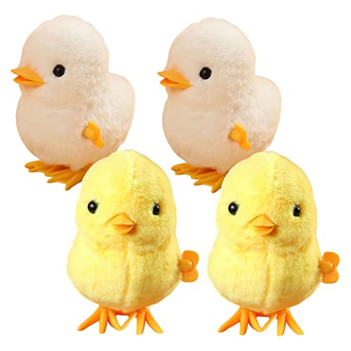 NAMOARLY 4 Stück Hüpfendes Hühnerspielzeug Tiere Aufziehen Babyspielzeug Spielzeugküken Für Kleinkinder Küken Tiere Kleinkind Huhn Aufgeben Plüsch von NAMOARLY