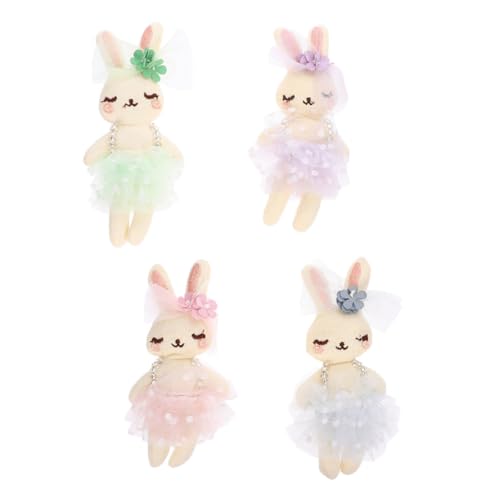 NAMOARLY 4 Stück Kaninchenpuppe Hasenkissen Osterhasenpuppen Kleine Hasenpuppe Hase Gastgeschenke Kaninchen- Kleidung Kaninchenzubehör Mini-plüschhasen Plüschkaninchen Stoff von NAMOARLY