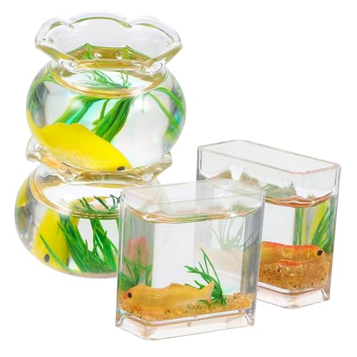 NAMOARLY Realistische Miniatur-fischschalen 4 Stück Glas-Aquarium Maßstab 112 Dekoration Zufällige Farbe NAMOARLY Realistische Miniatur-fischschalen 4 Stück Glas-Aquarium Maßstab 112 Dekoration Zufällige Farbe von NAMOARLY