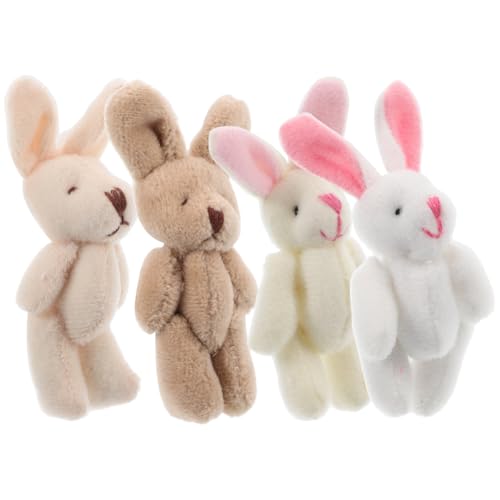 NAMOARLY 4 Stücke Figuren Kuscheltiere Mini Bunny Puppen Für Handwerk Dekorative Ornamente Geburtstag Party Favor von NAMOARLY