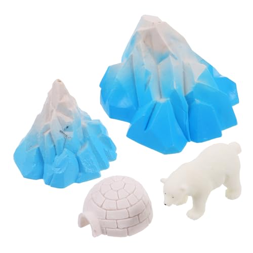 NAMOARLY 4 Stück Minifiguren Polartiere Spielzeug Realistisches Eisbergmodell Für Puppenhausminiaturen Und Wohnkultur von NAMOARLY