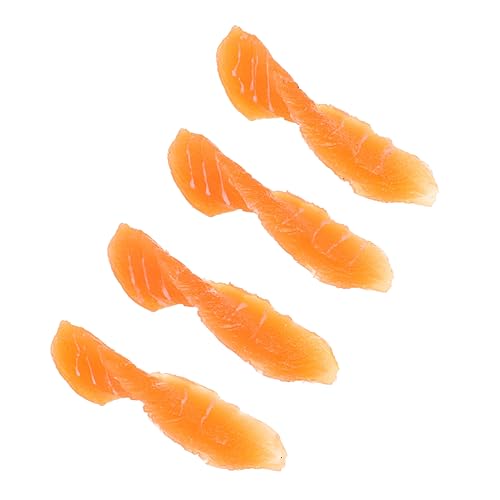 NAMOARLY 4 Stück Simulation Lachs künstliche Fische für Filets Zeigen Modell Küchenparty Dekoration künstliches Fleischspielzeug Ernährungsmodelle für den Unterricht PVC von NAMOARLY