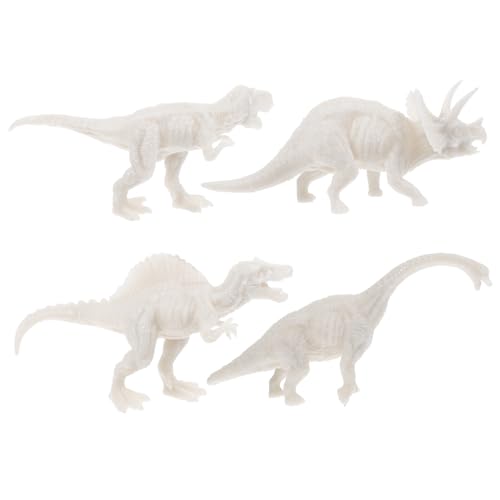 NAMOARLY 4 Stück selbst bemalter Dinosaurier Dinosaurierfarbe Dinosaurier-Graffiti- Dinosauriermodell Kinderspielzeug DIY-Dinosaurier Dinosaurier-Dekorationen Strumpfwaren PVC Weiß von NAMOARLY