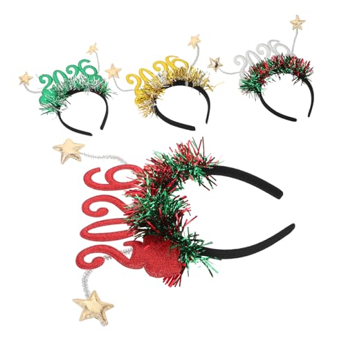 NAMOARLY 4-teiliges Silvesterparty-stirnband: Silvesterparty-zubehör – Haar-accessoire Mit Stern 2026 – Festlicher Haarreif Für Frauen Für Silvesterfeiern NAMOARLY 4-teiliges Silvesterparty-stirnband: Silvesterparty-zubehör – Haar-accessoire Mit Stern 2026 – Festlicher Haarreif Für Frauen Für Silvesterfeiern von NAMOARLY