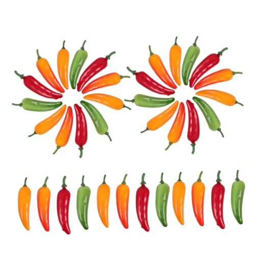 NAMOARLY 40Stücke Realistische Künstliche Chili Pfeffer Lebensechte Deko Modelle für Party und Unterrichts Requisiten Rote Grüne und Gelbe Pfeffer Dekorationen NAMOARLY 40Stücke Realistische Künstliche Chili Pfeffer Lebensechte Deko Modelle für Party und Unterrichts Requisiten Rote Grüne und Gelbe Pfeffer Dekorationen von NAMOARLY