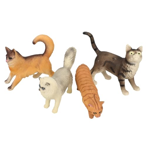 NAMOARLY 4Stücke Realistische Katzenmodelle Künstliche Katzenfiguren als Tischdekoration für Lernspielzeug und Verantwortungsbewusstsein von NAMOARLY
