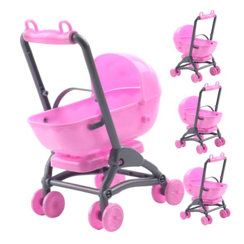 NAMOARLY 4Stücke Teiliges Puppenwagen Realistisches Kinderwagen Modell Für Rollenspiele Kleine Puppenliebhaber Rosa Sichere Und Kreative Spielumgebung NAMOARLY 4Stücke Teiliges Puppenwagen Realistisches Kinderwagen Modell Für Rollenspiele Kleine Puppenliebhaber Rosa Sichere Und Kreative Spielumgebung von NAMOARLY