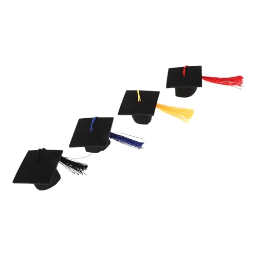 NAMOARLY 4pcs Mini -abschlusskappen Für Puppenkostümzubehör Und Abschlussfeier Kleine Abschlusshüte Für Kuchendekoration Und DIY -haarnadelzubehör von NAMOARLY