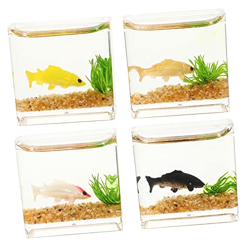 NAMOARLY 4pcs Miniaturfischtanks Dekorative Mini Aquarium Crafts Winzig von NAMOARLY