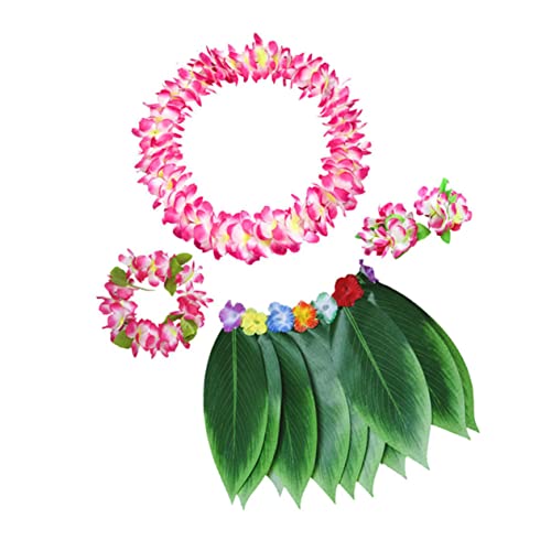 NAMOARLY Kinderanzug 5 Stück 1 Satz künstliche Blumengirlande Kranz Hawaii-Tanzgirlande Bekleidung hawaiianische Girlande hawaiianische Leis Erwachsener einstellen Requisiten Kind Rosa von NAMOARLY