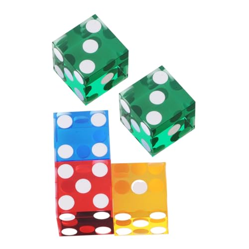 NAMOARLY 5 Stück Acrylform Ludo brettspiel spielwürfel spielewürfel Punktewürfel Punktwürfel Wettwürfel aus Acryl Unterhaltungswürfel lustige Punktwürfel Kneipenwürfel von NAMOARLY