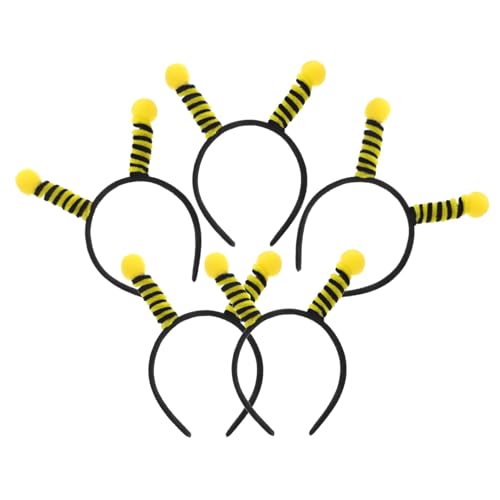 NAMOARLY 5 Stück Bienen Stirnband Make Up Stirnband Haarband Haargummi Stirnbänder Antenne Cosplay Haarreifen Kreatives Stirnband Biene Party Haarreifen Biene Cosplay Zubehör von NAMOARLY