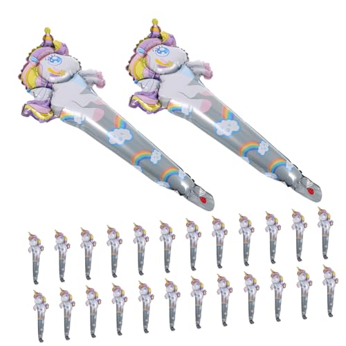 NAMOARLY 50 Stück Einhorn-Ballon Autospielzeug Geburtstagsballon Partyballon Blase aufblasbare Matratze luftbalondeko party accessoires Einhorn- tragbarer Ballon Aluminiumfolie von NAMOARLY