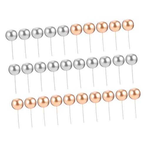 NAMOARLY 50 Stück Kuchen-Schaumkugeln Cupcake-Topper aus Metall kugelförmig birthday cake decoration birthday cake topper Kuchen Topper Kugeln Cupcake Topper Kugeln Kucheneinsatz Eisendraht von NAMOARLY