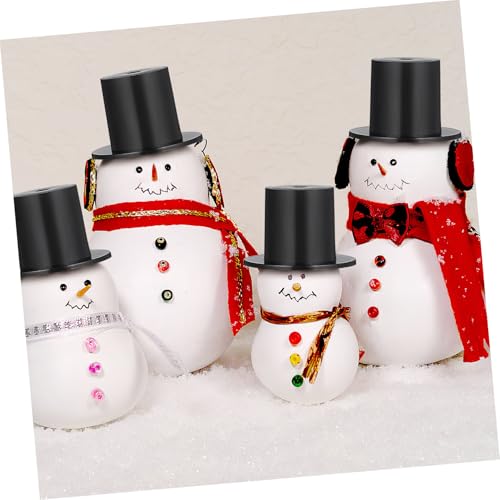 NAMOARLY 50 Stück Miniatur Schwarze Kunststoff Hüte Verschleißfeste Mini Top Hats für Schneemann Deko Bastelbedarf für Weihnachtsfeier und Puppen für DIY Party und Fasching von NAMOARLY