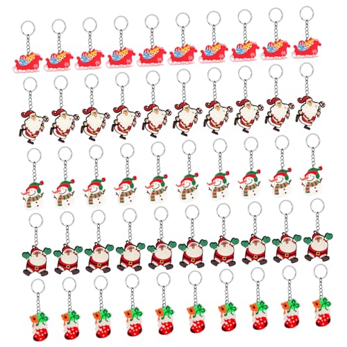 NAMOARLY 50 Stück Weihnachtlicher Weichkleber-Anhänger schickes Ornament Cartoon Schlüsselbund Weihnachtsschmuck Schlüsselanhänger Schlüsselringe dekorativer Anhänger Karikatur von NAMOARLY
