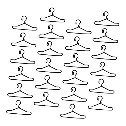 NAMOARLY 50pcs Puppenaufhänger Mini-kleiderbügel Wäschetrockner Puppenkleiderbügel Puppenkleidung Und Accessoires Mini-Puppen Kleiderregal Kleine Spielzeugaufhänger Zubehör Metall Black von NAMOARLY