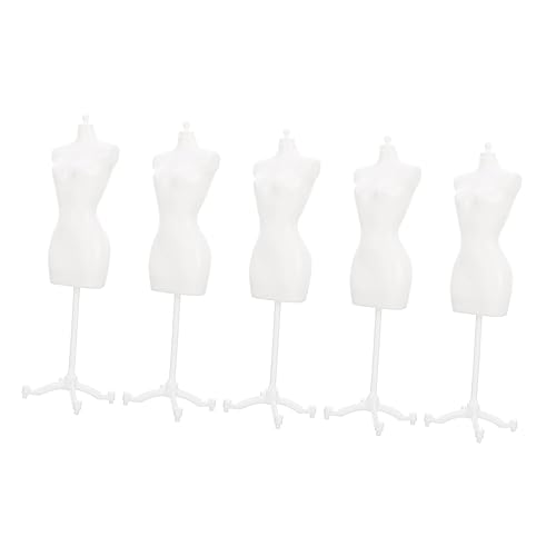 NAMOARLY 5Stücke Puppen Kleidung Display Rack Mannequin Modell Stand Für DIY Puppen Zubehör Weißer Kleiderständer Für Puppenmode Und Accessoires von NAMOARLY
