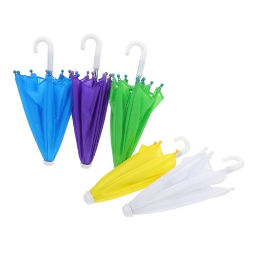 NAMOARLY Minischirm 5er Set Mini Regenschirme Für Puppenhäuser Bunte Dekoration Und Miniatur Regenschirm Modelle Für Kreative Spielwelten Und Szenenaccessoires Mini Schirm von NAMOARLY