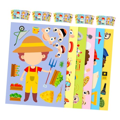 NAMOARLY 6 Sätze Berufspuzzle Sticker Interaktive DIY Anziehsticker für Fördert Teamwork Problemlösung Hand Koordination für Schule Parties und Familienaktivitäten von NAMOARLY