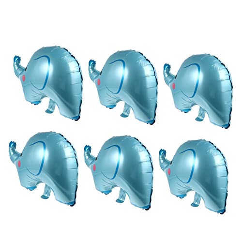 NAMOARLY 6 Stück Elefanten Ballonpumpe Aus Aluminiumfolie Ballons Mit Dschungelmotiv Dschungeltier Ballons Kindergeburtstagsballon Stehender Elefantenballon Babyballon Aus von NAMOARLY