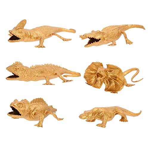 NAMOARLY 6 Stück Simulationstiermodell für kinderspielzeug Cartoon Tierfiguren Kid Toys Eidechsenfigur Tierspielzeug Tiere Goldtiere basteln Plastik von NAMOARLY