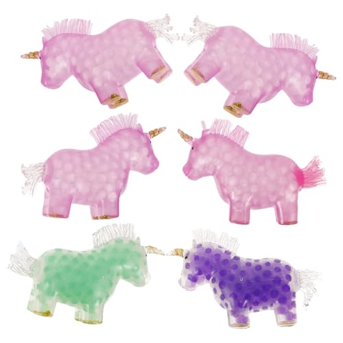 NAMOARLY 6 Stück Teiliges Einhorn Quetschspielzeug aus TPR Bunte Langlebige Stress und Zappelspielzeuge für Erwachsene und Fördert Entspannung und Stressabbau für Zufällige Zufällige Farbe von NAMOARLY