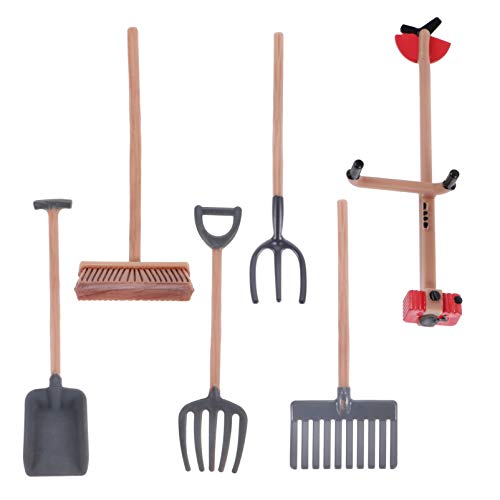 NAMOARLY 6-Teiliges Set Garten-Werkzeug-Ornament Pflanzenwerkzeuge Garten-Kit Gartenwerkzeug für Zubehör gartenwerkzeuge raumdeko nachgeahmte Werkzeuge Handwerk Werkzeugmodell PVC von NAMOARLY