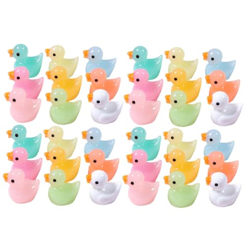 NAMOARLY 60 Stck. Leuchtende Entenverzierung Miniatur Winzig Bausatz Kleine Enten Zum Verstecken Ducken Frosch Mini-frösche Kleine Enten Spielzeughaus Mini-Enten Statue Harz von NAMOARLY