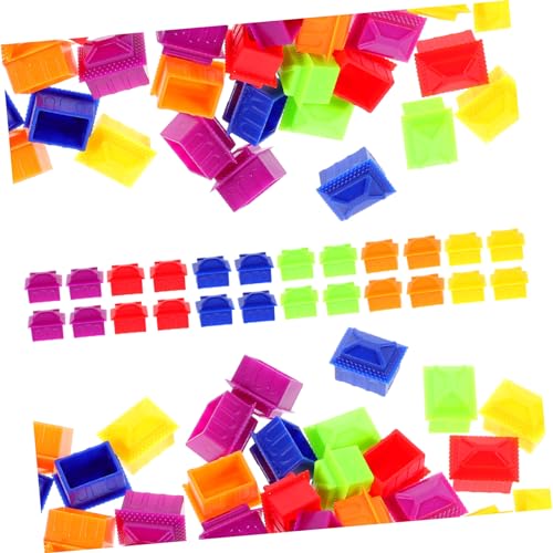 NAMOARLY 60 Stück Monopol Schachfiguren Brettspiel-ersatzhaus Spiele Kleine Hausspiel-Requisite Spielmarken Siegesspielhaus Brettspielhaus Plastik von NAMOARLY