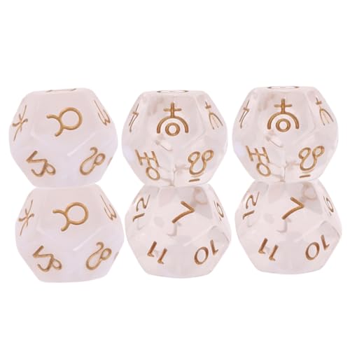 NAMOARLY 6St Konstellationswürfel Weissagungswerkzeuge mehrseitige Glückswürfel Tarot-Würfel Tarot-Kit polyedrische Würfel mehrseitige Würfel gewichtete Würfel Wahrsagerei Würfelblock Harz von NAMOARLY