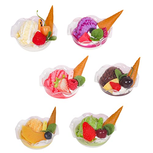 NAMOARLY 6St Simulations-Dessert-Modell-Requisiten Puddingbecher Wurstbecher Eiscreme Kuchen Schaufensterdekoration Shop-Dekoration gefälschte Dessert-Foto-Requisite gefälschtes Essen PVC von NAMOARLY