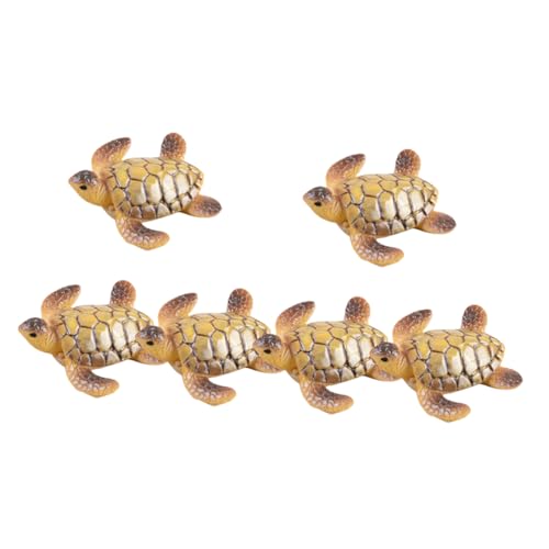 NAMOARLY 6er Set Miniatur Schildkrötenfiguren Resin Dekoration Für Mikrolandschaften Kleine Schildkrötenmodelle Für Aquarien Und Garten Deko von NAMOARLY