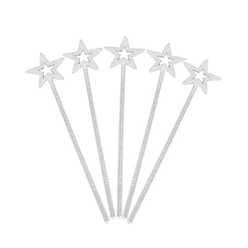 NAMOARLY Material-feenstäbe Für Jungen Und Mädchen 6 Stück Silberne Sternenstäbe Aus Kunststoff Sternenfee Ideal Für Partys Und Cosplay von NAMOARLY