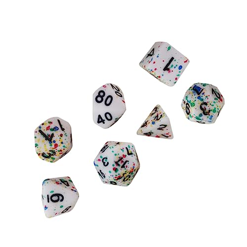 NAMOARLY 7 Stück Brettspiel Polyedrische Spielwürfel Mehrseitige Brettspiel-Requisite Polyedrische Unterhaltungswürfel Zahlenwürfel Acryl von NAMOARLY