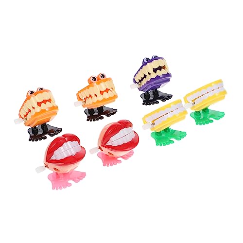 NAMOARLY 7 Stück zum Tag der Zähne aufgeben Zähne Wickeln auf für kinderspielzeug Funny Toys Zähne Uhrwerk Zähnespielzeug Plastik von NAMOARLY