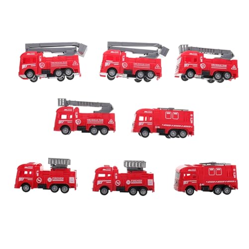 NAMOARLY 8 Stück Auto zurückziehen Feuerwehrauto Modell Feuerwehrleiter-LKW-Modell Pädagogisches kinderspielzeug Feuerwehrspielzeug Modellauto Feuerwehrauto von NAMOARLY